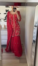 Latest Designer Faux Georgette Sharara Suit With Dupatta For Wedding