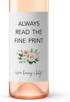Always Read the Fine Print   SET of 5   GENDER NEUTRAL Pregnancy Announcement Wi