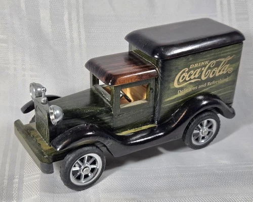 RARE!! Vintage Coca-Cola Delivery Wooden Truck Wheels Roll