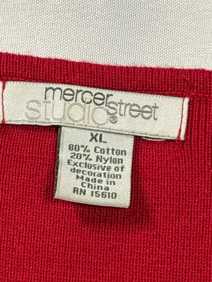 Mercer Street Studio XL Red Knit Tank Top Sequin Detail - Image 4 of 4