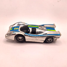 Tyco Porsche 917 Slot Car Chrome/Blue/Lime 8 Curvehugger Lighted Vintage