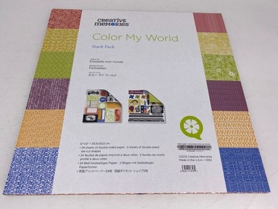 Creative Memories 12x12'' COLOR MY WORLD 24pc Stack Pack Paper Scrapbook NEW