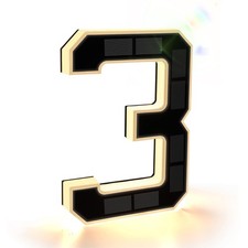 ISUNMEA 9 Inch Solar Lighted House Numbers for Outside, Light Up 9IN, 3-Black