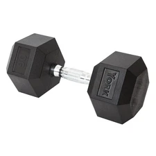 York Barbell Hex Dumbbell Set 90LB Rubber Coated Fixed Weight Dumbbells Pack 1