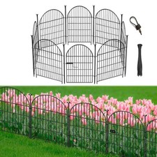 Tall Garden Fence with Gate 40 in H x17.5 Ft L , 8 Panels Fence for Dogs Outs...