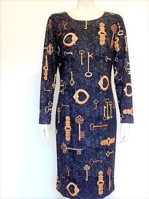 Elegantes Kleid Designerkleid Stretch Jersey Knielang Freizeit Gr 40 42 44 Ebay