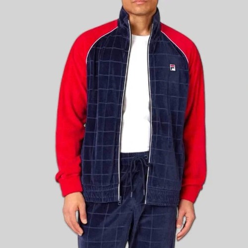 Men’s Fila Navy | Red Velour Casual Outfit Set Tracksuits NWT - Picture 2 of 5