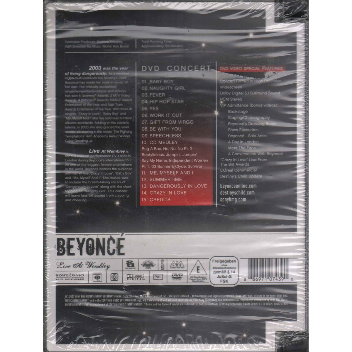 Beyonce DVD Live At Wembley / Sony Urban Sigillato 0886971074390 ...