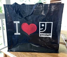 “I Love Goodwill” Large Reusable Shopping Tote Bag