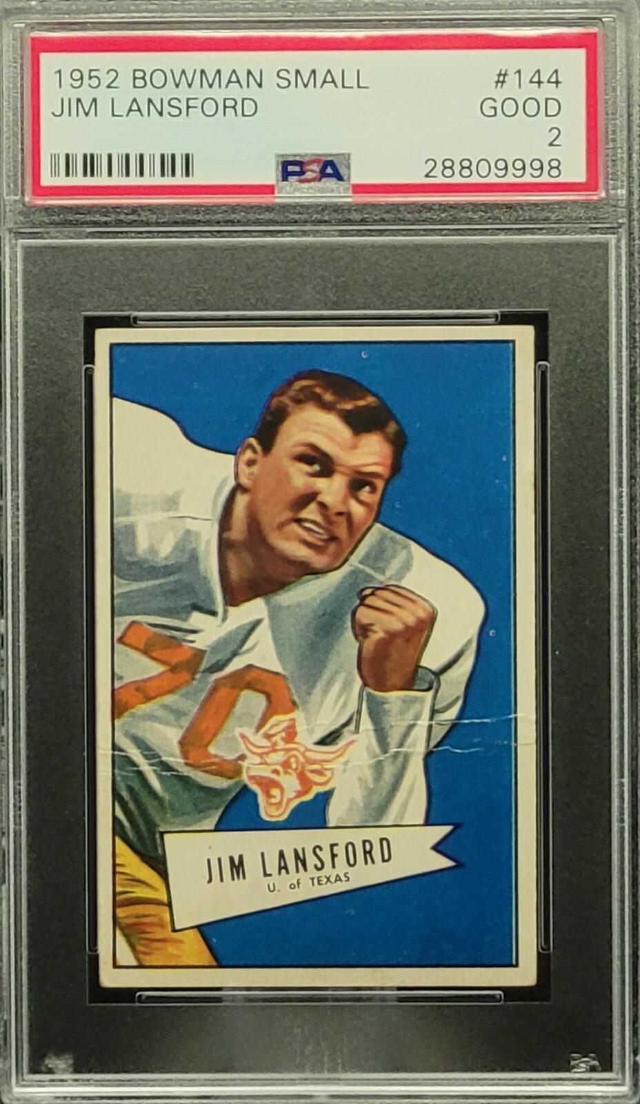 1952 Bowman small #144 Jim Lansford PSA 2