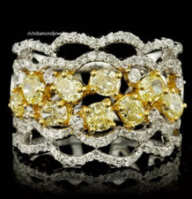 Stunning Oval  Round Cut Yellow Gold Citrine With Clear White CZ Fantastic Ring