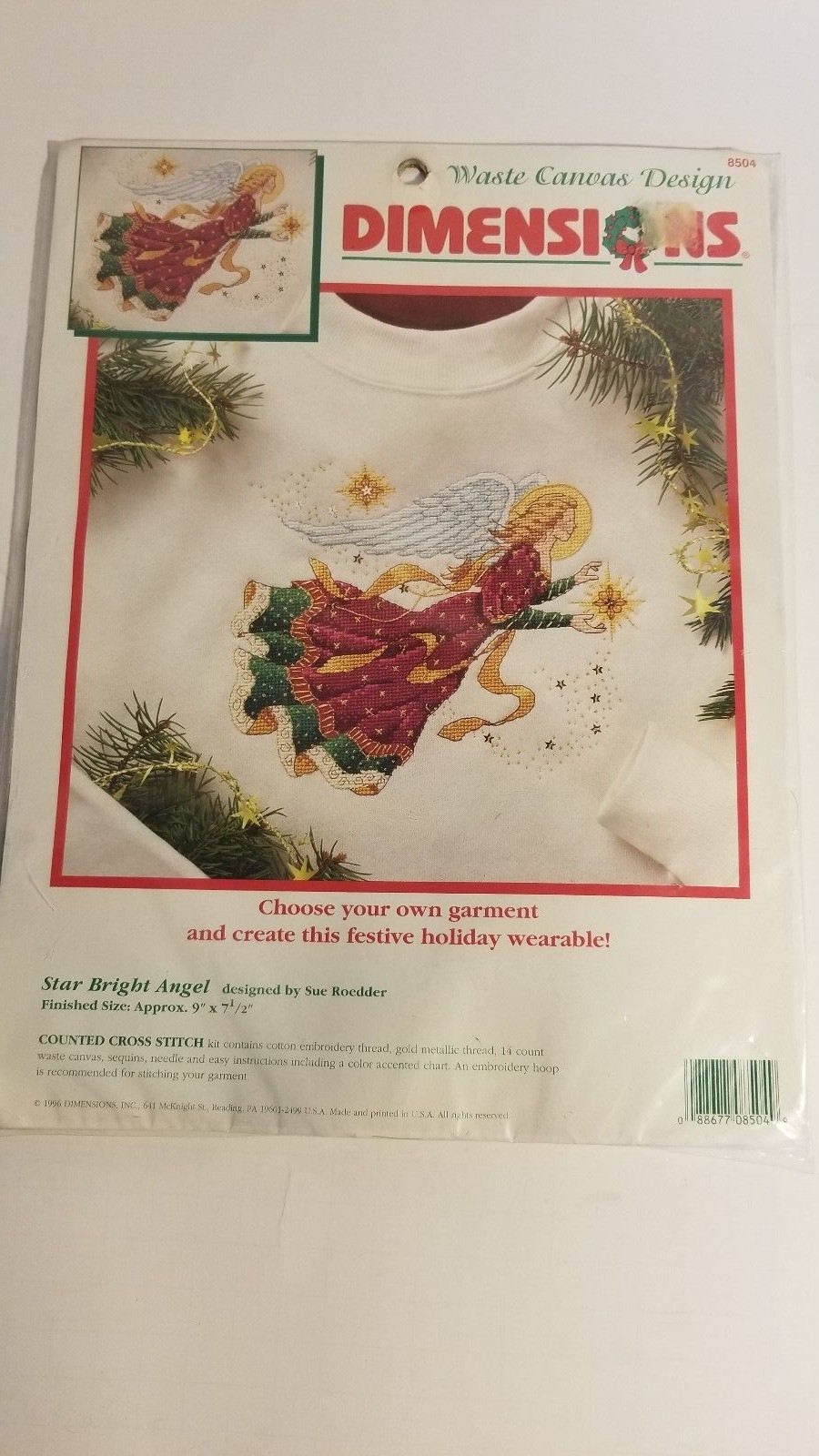Dimensions Counted Cross Stitch Waste Canvas Star Bright Angel Kit 8504