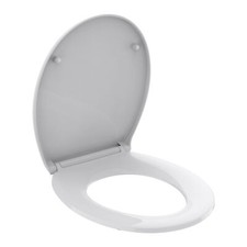 Round Toilet Seat for Standard Toilet Bowl 16.5'' No-Slam Soft-Closing Quic...