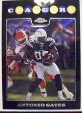 2008 Topps Chrome Football card Of  Hall Of Famer Antonio Gates TC91