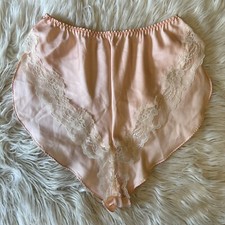 Vtg 1960s Peach Lacey Mushroom High Waist Full Brief Pantie Union Made Medium