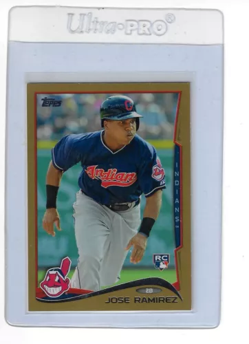 Jose Ramirez 2014 Topps Baseball Gold Rookie Card - Print Run 729/2014