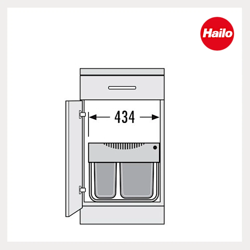 Hailo Abfallsammler 3644-73 Raumspar-Tandem Einbau Mülleimer Küchen Abfalleimer - Bild 3 von 4