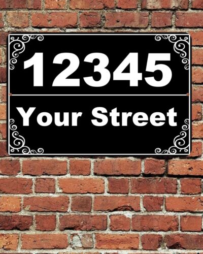 Custom Personalized Home Address Sign Aluminum 8" x 12" House Plaque Entryway - Picture 1 of 1