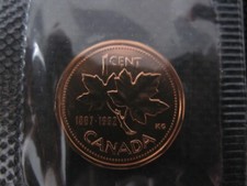1992 Canadian Prooflike Penny ($0.01) **Double Date 1867-1992**