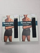 4 Pairs Tommy John Cool Cotton Boxer Briefs Black Size 2XL 2Xlarge NWT 2 Packs