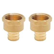 2-Pack 3/4" PEX to 3/4" Female NPT Brass Fittings UPC Certified