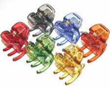 Women Hair Claw Jaw Clip Medium 3 Prong Teeth Transparent Color Made in France