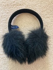 GAP KIDS Girl's Black Sequin Faux Fur Earmuffs One Size 3 4 5 6 7 8 9 10 NWOT