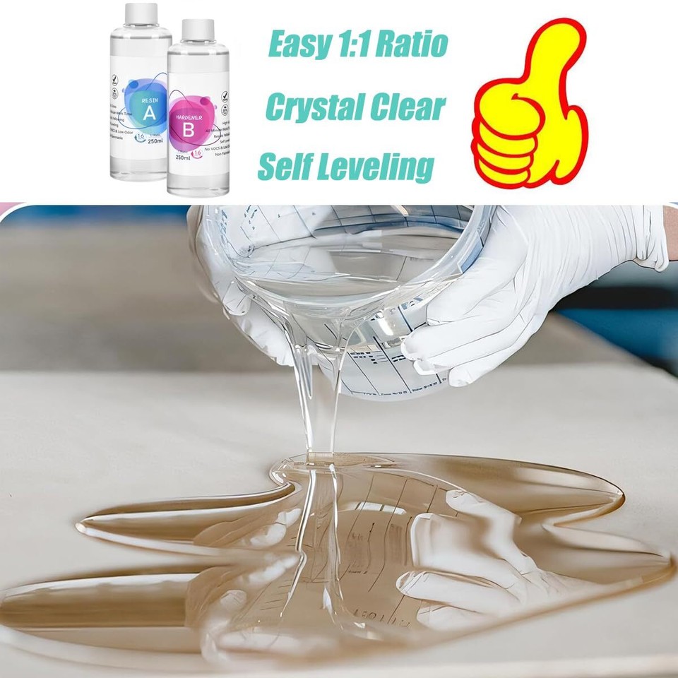 500ml/18oz Epoxy Resin KitCrystal Clear Resins and Hardener Kit