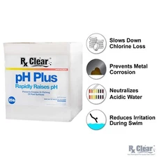 Rx Clear pH Plus Increaser Granular Soda Ash Chemical For Swimming Pool - 25 lbs