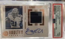 2019 Panini Encased #EELZ 🔥Ezekiel Elliott 🔥Vaulted Veteran Material Sig PSA 7