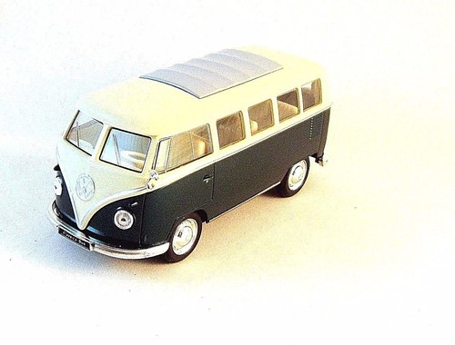 1963 VOLKSWAGEN T1 BUS DARK GREEN WELLY 1/32, DIECAST COLLECTOR'S CAR MODEL, NEW - Picture 12 of 12