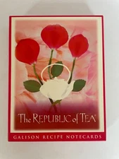 PARTIAL BOX of REPUBLIC OF TEA NOTECARDS WITH RECIPES ON BACK 5 W/ENVELOPES