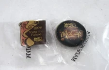 McDonald's McCafe Two Lapel Pins We Rock Peakfest 2009 Manager's Convention New