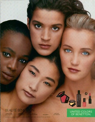 Benetton Magazine Print Ad Advert Cosmetics United Colors VTG 1pg 1992