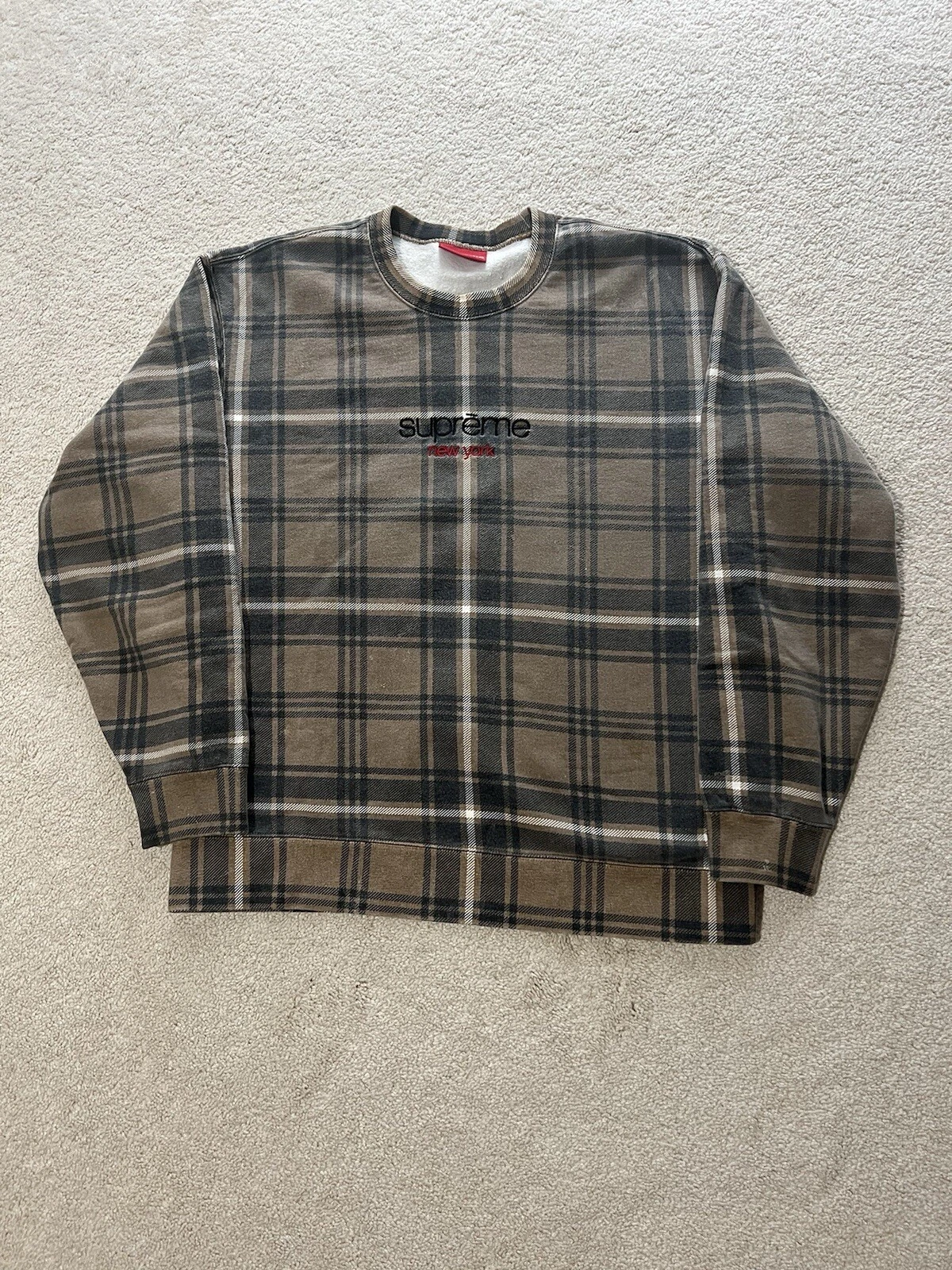 Col rond logo à carreaux L Supreme