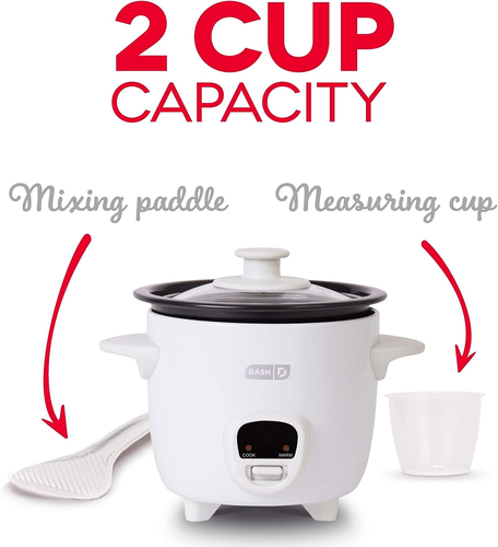 Dash Mini Rice Cooker Steamer with Keep Warm Function, 2 Cups - Portable & Compa - Picture 4 of 7