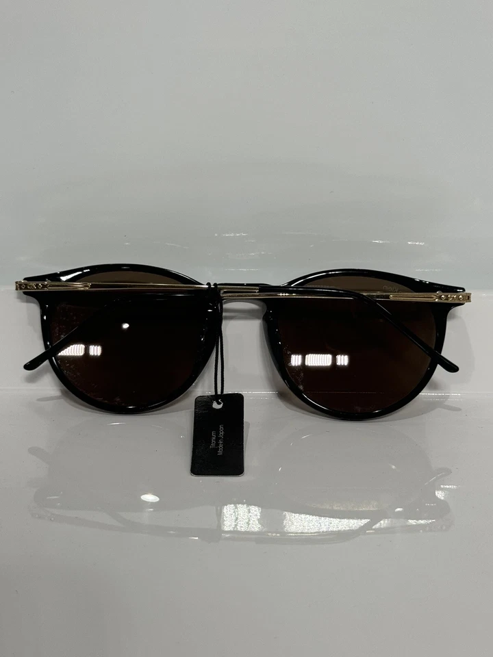 NUEVO EN CAJA Gafas de sol Calvin Klein CK22528TS 001 negras redondas acetato titanio 51 mm Foto 4 de 4