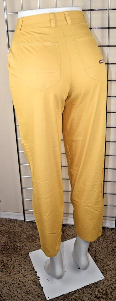 Vintage Jordache Pants Size S/M 80s Mustard Yellow Ultra High Waist Pleated Soft - Image 3 of 4