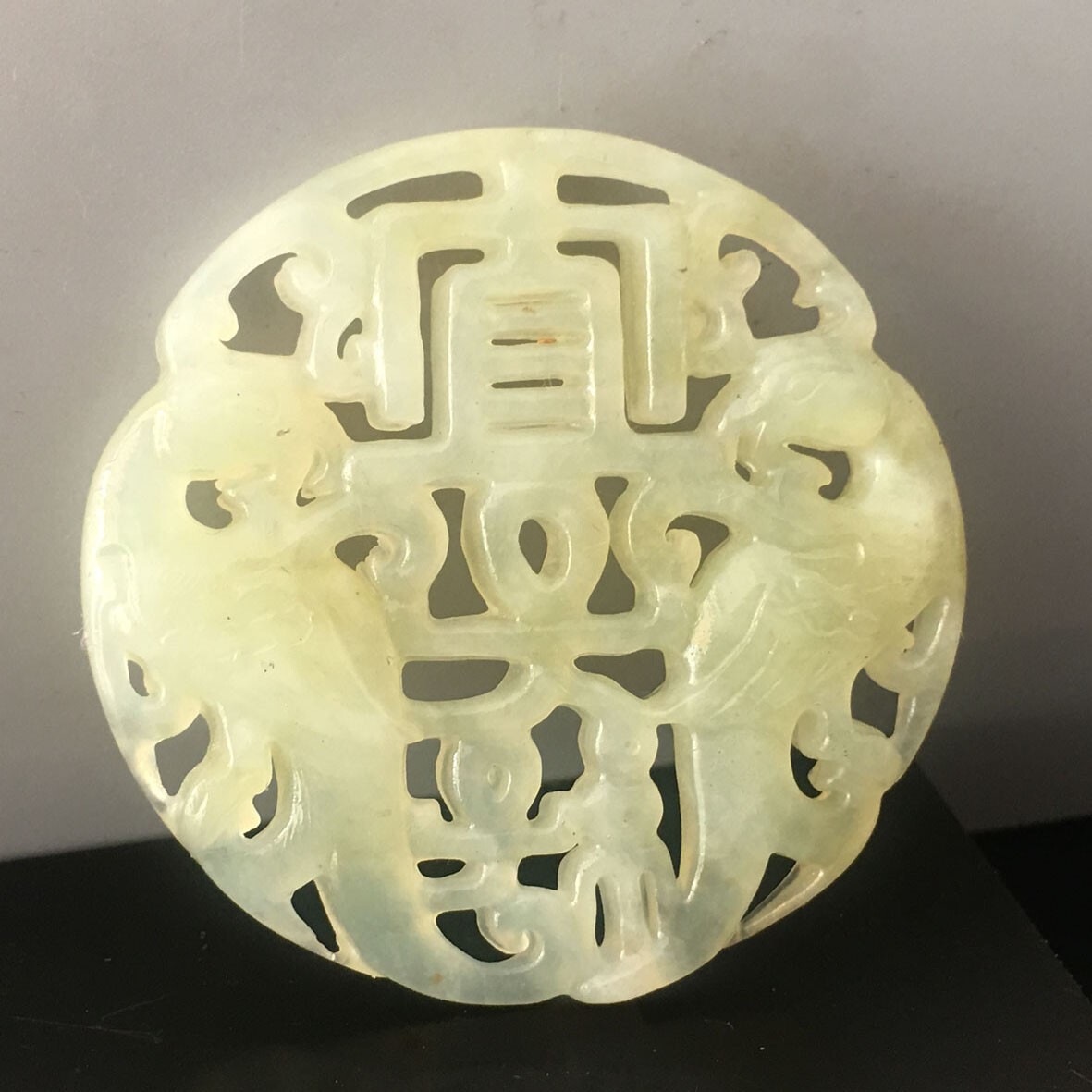 Chinese old jade jadeite handcarved pendant statue double phoenix jade