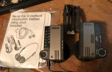 Vintage RCA RP-1675 Lightweight Folding Headphones  Manual TESTED WORKING works