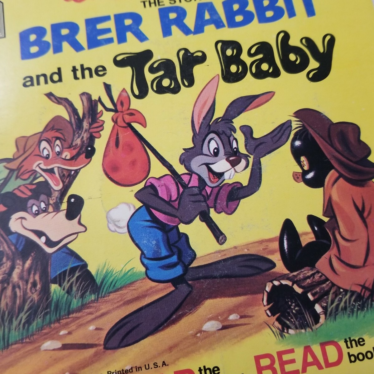 Disney Vintage Brer Rabbit and the Tar Baby Book and 33 1/3 Vinyl