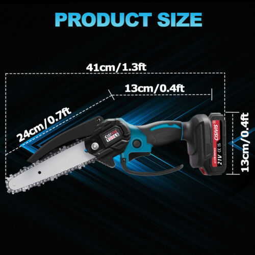 Mini Akku Kettensäge 6+4 Zoll Motorkettensäge Motorsäge Einhandsäge Mit 2 Akkus - Bild 3 von 13