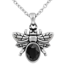 DARK & BRIGHT BEE NECKLACE WITH BLACK CRYSTAL BY CONTROSE