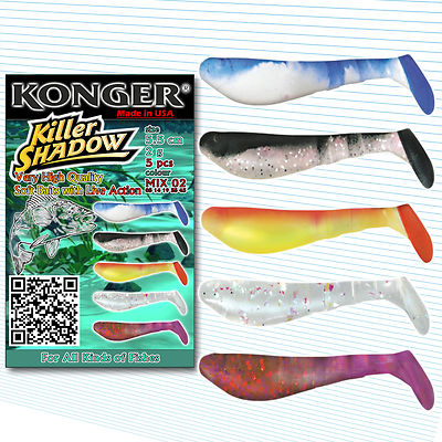 Soft Lures 5,5cm Shad Cheb Jigköpfe Köder Drop Shot Set Tackle Maden Hecht Kopyto