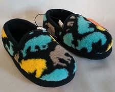 WN Toddler Boys Slip-on Dinosaur Slippers Size 5/6. W/Rubber Soles NWT