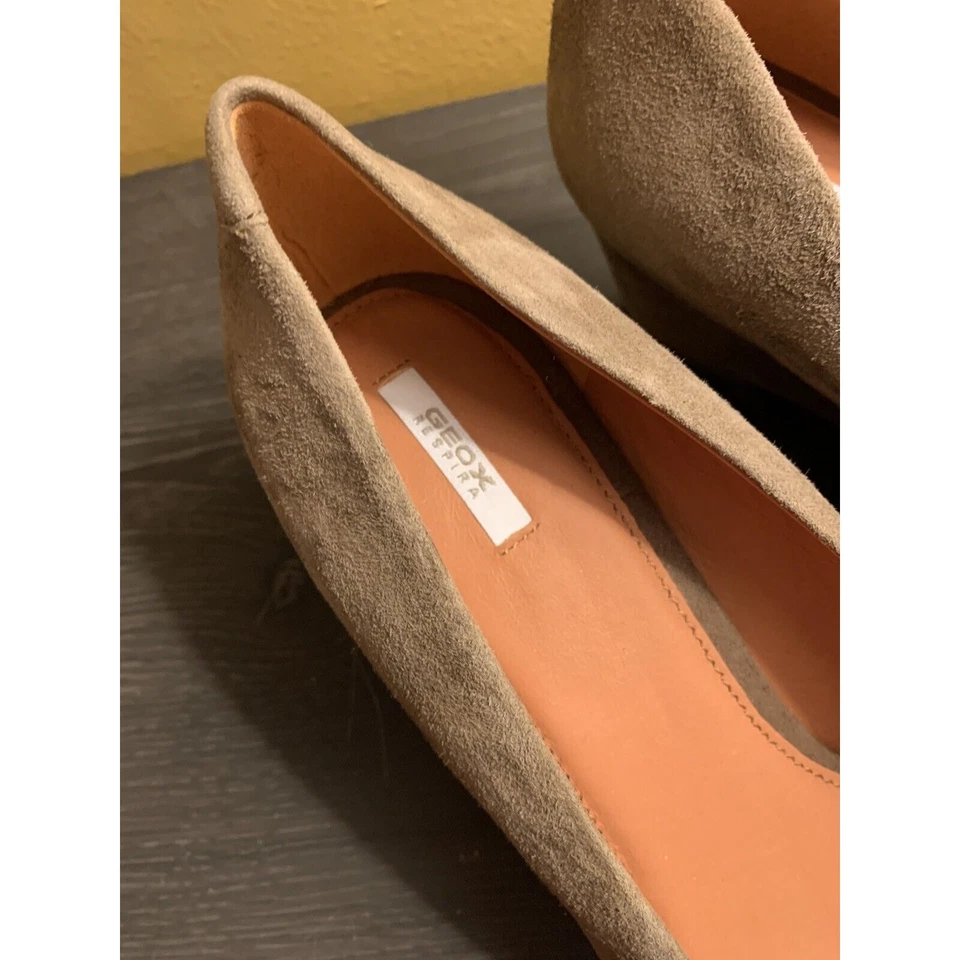 GEOX Respira Zapatos Mujer EU 41 US 10/11 Marrón Charol Gamuza Tacón Venere Foto 4 de 4