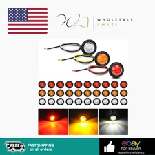 Nilight 3/4 Inch Round Clearance Light LED Front Rear Side Marker-‎TL-76