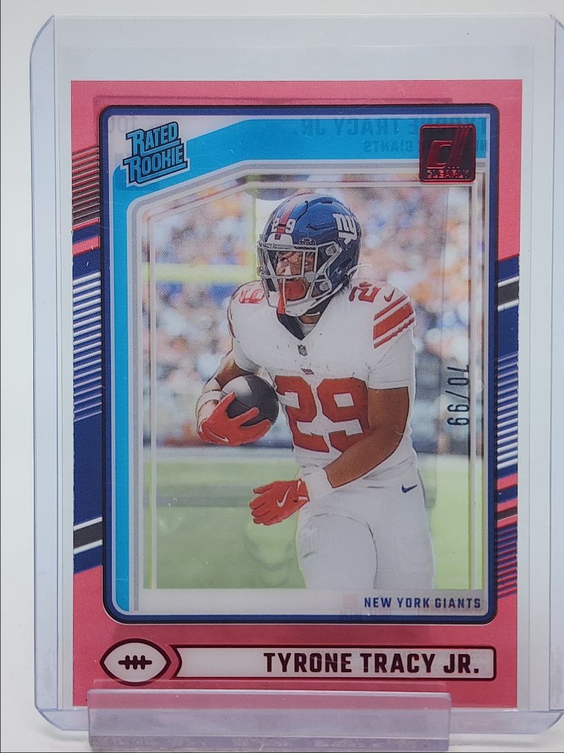TYRONE TRACY JR. 2024 CLEARLY DONRUSS RATED ROOKIE RED GIANTS RC /99 Q3152