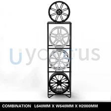 22" Wheel Display Rack For Rims And Wheels Up To 22" Showroom Black Stand 1 SET