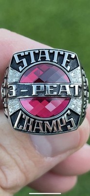 High School Football 3-Peat State Champions Championship Ring W